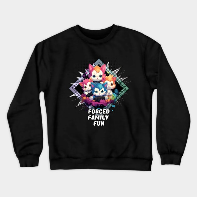 Forced Family Fun - Gamer Cat Crewneck Sweatshirt by MaystarUniverse